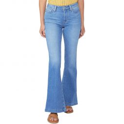 Genevieve Womens High Rise Whisker Wash Flare Jeans