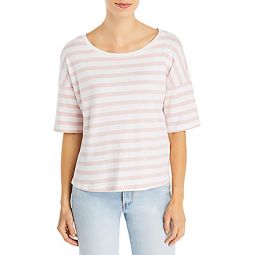 Womens Striped Jewel Neck T-Shirt