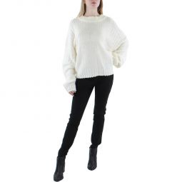 Womens Textured Crewneck Pullover Sweater