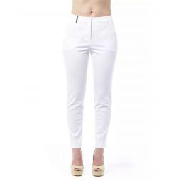 Peserico High Waist Slim Fit Trousers with Pockets and Zip Closure