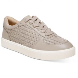 Emma Womens Leather Basketweave Casual and Fashion Sneakers