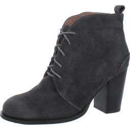 Tower Womens Suede Stacked Heel Combat & Lace-up Boots