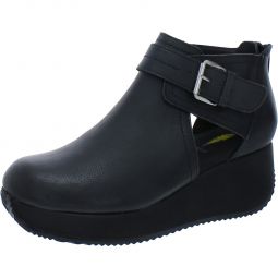 Flagstaff Womens Buckle Ankle Wedge Boots