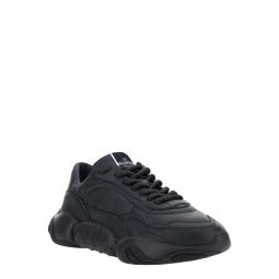 Valentino Black Calf Leather Garavani Mens Sneakers