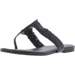 Camara Womens Faux Leather Slip On T-Strap Sandals