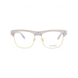Alexander McQueen Unisex Square/Rectangle Violet Gold Transparent Fashion Designer Eyewear