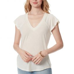 Gracie Womens Flutter Sleeve V-Neck T-Shirt