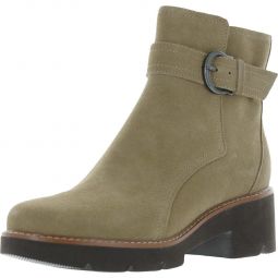 Dasha Womens Leather Zipper Ankle Boots