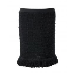Bottega Veneta Knitted Pencil Skirt with Fringe Details