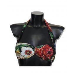 Dolce & Gabbana Floral Print Nylon Bikini Top
