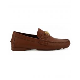 Versace Authentic Calf Leather Loafers with Gold Medusa Detail