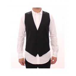 Dolce & Gabbana Striped Wool Single Breasted Vest