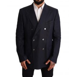 Dolce & Gabbana Dark Linen Formal Blazer Jacket