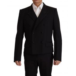 Dolce & Gabbana Double Breasted Wool Blazer with Notch Lapels
