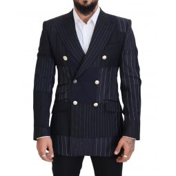 Dolce & Gabbana Patchwork Wool Double Breasted Blazer