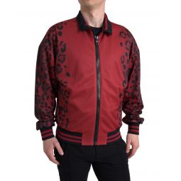 Dolce & Gabbana Leopard Print Polyester Bomber Jacket