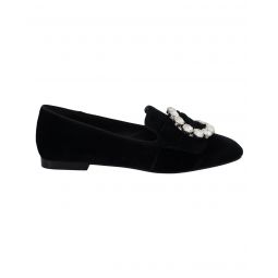 Dolce & Gabbana Gorgeous Velvet Loafers with Crystal Details