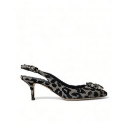 Dolce & Gabbana Crystal Leopard Slingback Pumps