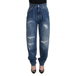 Dolce & Gabbana Washed Cotton Tattered Denim Jeans