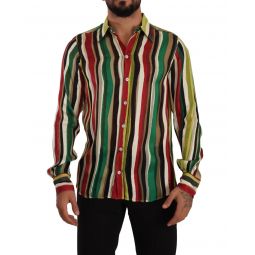 Dolce & Gabbana Striped Long Sleeve Silk Shirt