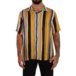 Dolce & Gabbana Striped Silk Short Sleeve Shirt