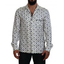 Dolce & Gabbana Printed Silk Long Sleeve Pajama Top