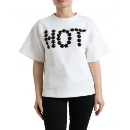 Dolce & Gabbana Crystal Embellished Stretch Cotton T-shirt