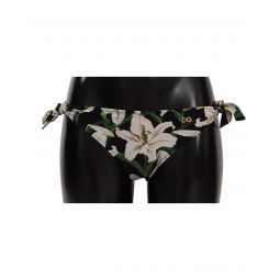 Dolce & Gabbana Lily Print Drawstring Bikini Bottom
