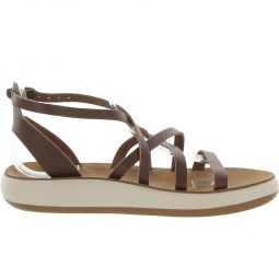 Delia Womens Leather Footbed Slingback Sandals