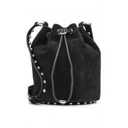 Black Suede Alpha Bucket Bag