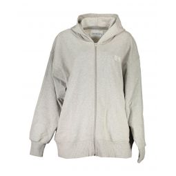 Calvin Klein Hooded Gray Cotton Sweater