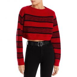 Womens Wool Boatneck Crop Sweater