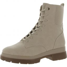 Ozzy Womens Faux Nubuck Lace-Up Combat & Lace-up Boots