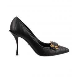Dolce & Gabbana Patterned Leather Pumps with Gold Buckle Detail