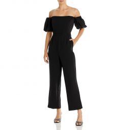 Womens Square Neck Puff Sleeve Jumpsuit