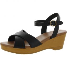 Chloe Womens Comfort Insole Ankle Wedge Sandals