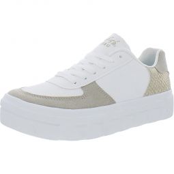 Sideout Womens Metallic Lace-Up Casual and Fashion Sneakers