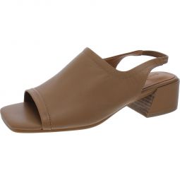 Penny Womens Leather Peep-Toe Slingback Sandals