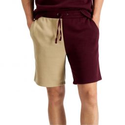 Mens Fleece Colorblock Casual Shorts