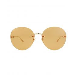 Gucci Womens Round/Oval Gold Gold Orange Fashion Designer Eyewear