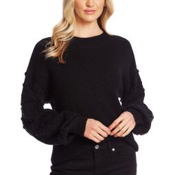 Womens Mock Turtleneck Ribbed Pullover Sweater