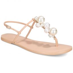Paeryn Womens Thong Pearl Slingback Sandals