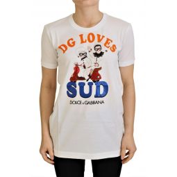 Dolce & Gabbana White Cotton DG Loves SUD Womens T-shirt