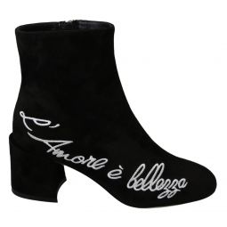Dolce & Gabbana Chic Embroidered Ankle Womens Boots