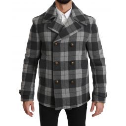 Dolce & Gabbana Check Wool Cashmere Double Breasted Jacket