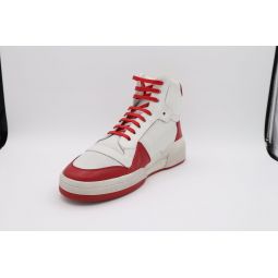 Saint Laurent New SL24 Mena€s High Top Basketball Sneakers White Red