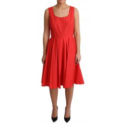 Dolce & Gabbana Red Polka Dotted Cotton A-Line Womens Dress