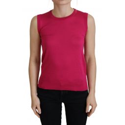 Dolce & Gabbana Pink Silk Vest Pullover Crewneck Tank Womens Top