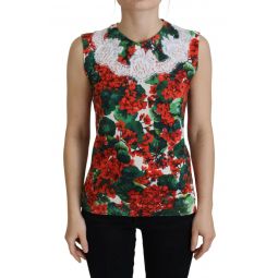 Dolce & Gabbana White Floral Wool Lace Vest Tank Womens Top