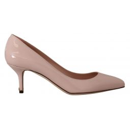 Dolce & Gabbana Pink Patent Leather Kitten Heels Pumps Womens Shoes